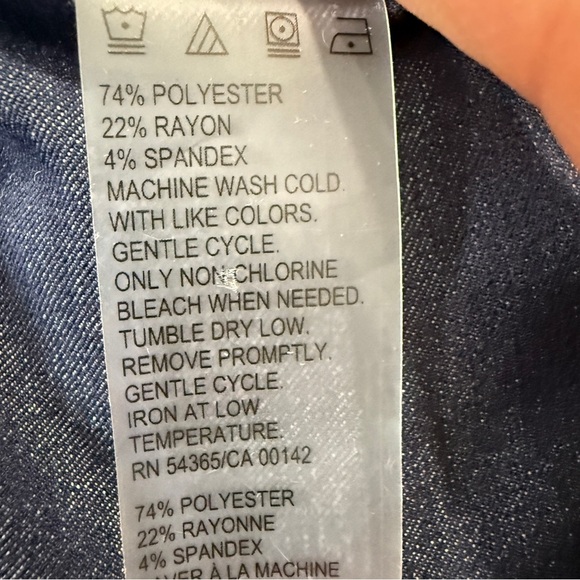 TanJay Petite Pull On Dark Blue Pants with stretch 14P - Picture 8 of 17